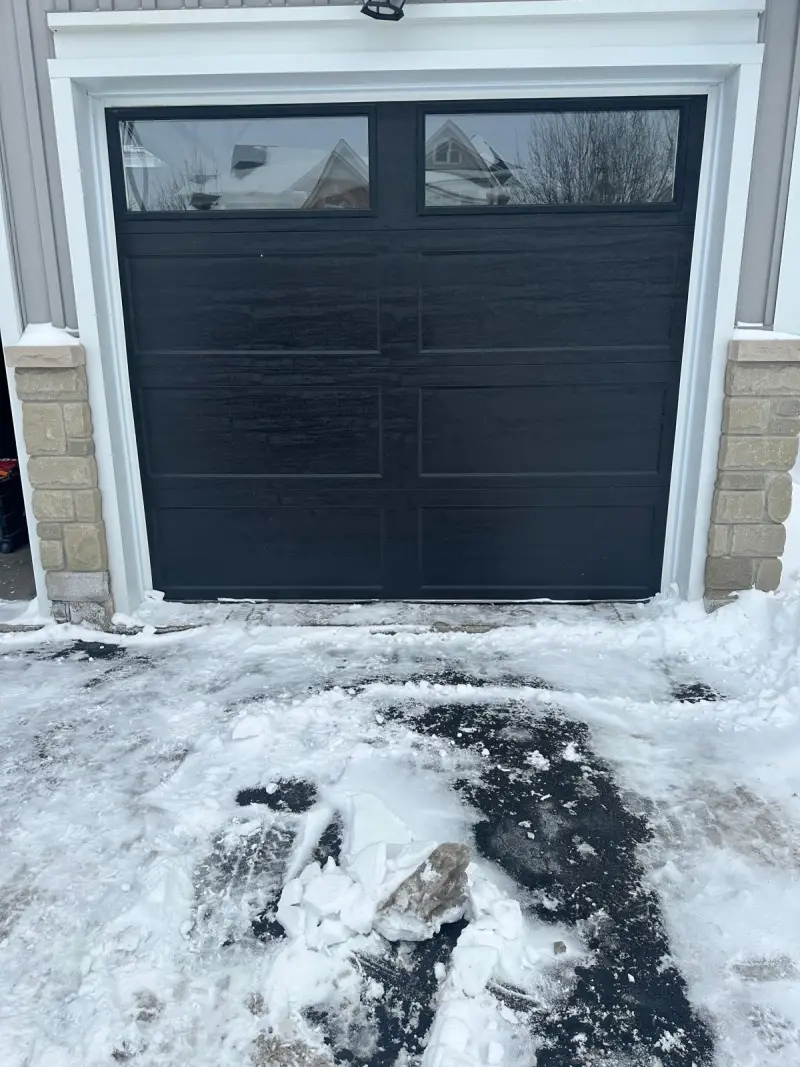 Wide double glass garage door