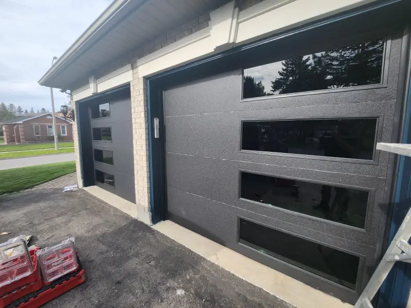 Frosted panel garage door