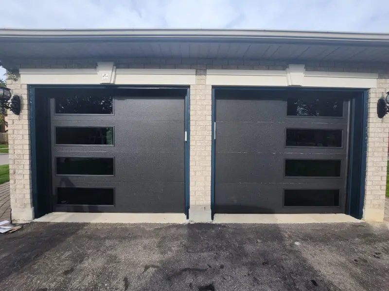 Carriage-style garage door close-up